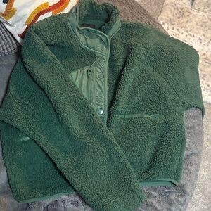 Love Tree Green Sherpa Fleece Jacket
